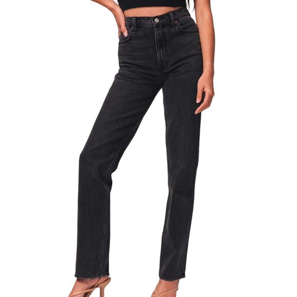 Abercrombie & Fitch Denim - Abercrombie & Fitch 6s/28 Black 90s Straight Ultra High Rise Denim Jeans